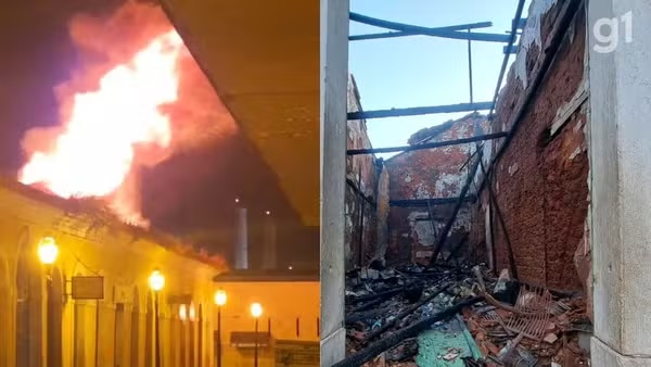 Incêndio atinge casarões históricos no Mercado das Tulhas, no Centro de São Luís